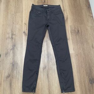Burberry Bayswater Skinny Zip Pants, Dark Grey, Size 27
